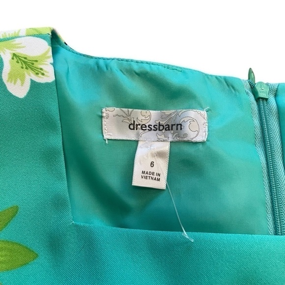 Green Tropical-floral Sheath/Shift Dress Summer by Dress Barn - Size 6 - Picture 12 of 12